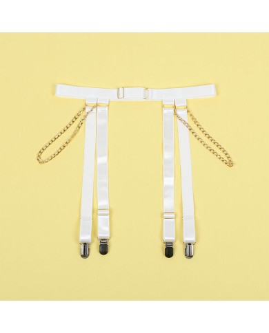 SUBBLIME - 954291 BODY AVEC CHAÎNES + PORTE-JARRETELLES BLANC L/XL