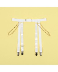 SUBBLIME - 954291 BODY AVEC CHAÎNES + PORTE-JARRETELLES BLANC L/XL