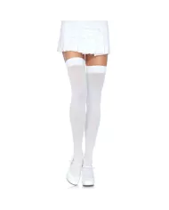 LEG AVENUE - CUISSES HAUTES EN NYLON BLANC LEG AVENUE - CUISSES HAUTES EN NYLON BLANC