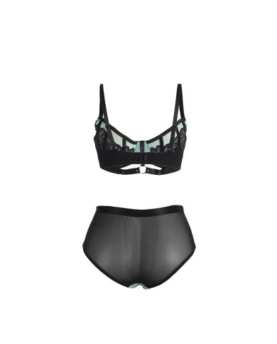 SUBBLIME - 955564 ENSEMBLE SOUTIEN-GORGE À FERMETURE ÉCLAIR EN CUIR VERNI VERT L/XL