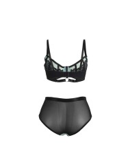 SUBBLIME - 955564 ENSEMBLE SOUTIEN-GORGE À FERMETURE ÉCLAIR EN CUIR VERNI VERT L/XL