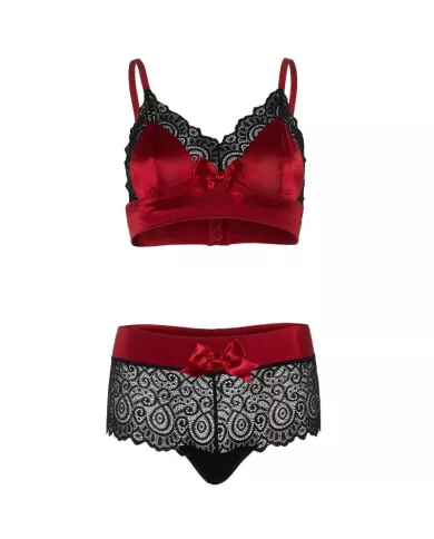 LEG AVENUE - ENSEMBLE 2 PIÈCES NOIR ET ROUGE S/M