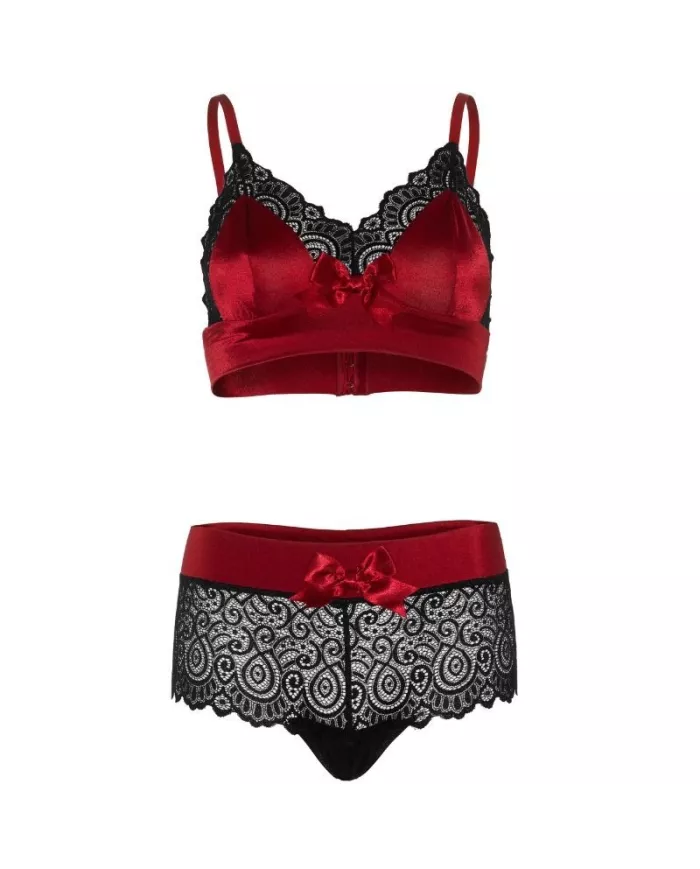 LEG AVENUE - ENSEMBLE 2 PIÈCES NOIR ET ROUGE S/M