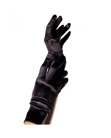LEG AVENUE - GANTS SATIN NOIR LEG AVENUE - GANTS SATIN NOIR