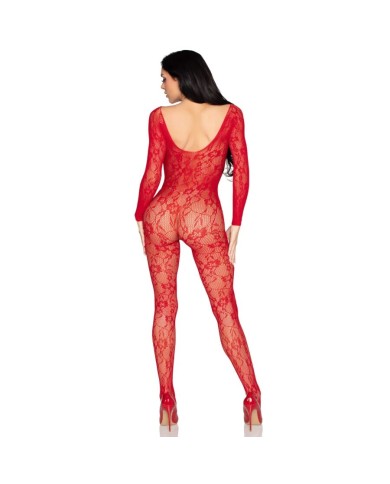 LEG AVENUE - 89366 LINGERIE EN DENTELLE BODYSTOCKING ROUGE - TAILLE UNIQUE