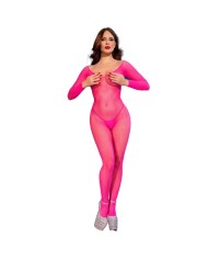 CHILIROSE - CR 4894 BODYSTOCKING EN RÉSEILLE ROSE NÉON S/M