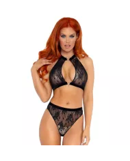 LEG AVENUE - ENSEMBLE DEUX PIÈCES HAUT LISSE ET CULOTTE NOIR M/L LEG AVENUE - ENSEMBLE DEUX PIÈCES HAUT LISSE ET CULOTTE NOIR M/L