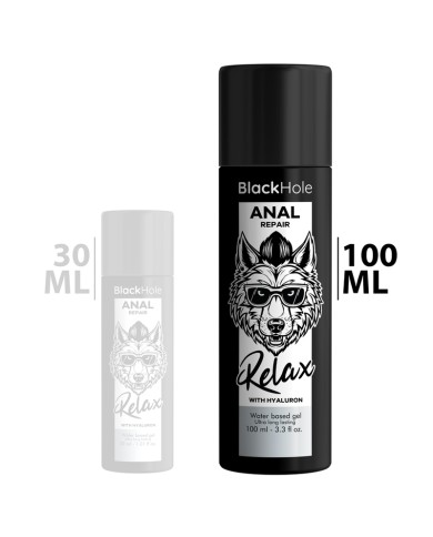 BLACK HOLE - RÉPARATION ANALE RELAX À BASE D'EAU AVEC HYALURON 100 ML