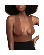 BYE-BRA - BODY TAPE 5 M X 6,5 CM + 3 PAIRES DE CACHE-MATIN MARRON