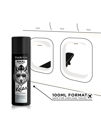 BLACK HOLE - RÉPARATION ANALE RELAX À BASE D'EAU AVEC HYALURON 100 ML