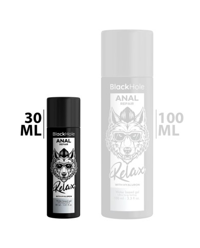 BLACK HOLE - RÉPARATION ANALE RELAX À BASE D'EAU AVEC HYALURON 30 ML