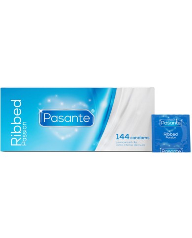 PASANTE - PRÉSERVATIFS PASSION CÔTELÉS BOÎTE 144 UNITÉS