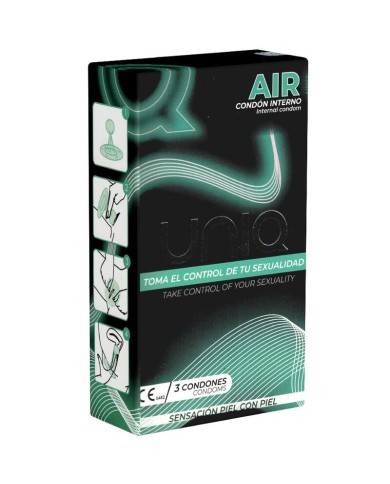UNIQ - AIR PRÉSERVATIF FÉMININ SANS LATEX 3 UNITÉS
