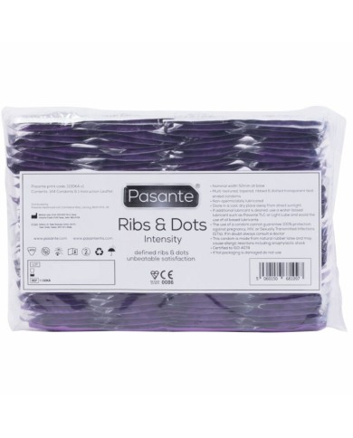 PASANTE - PRÉSERVATIFS INTENSITÉ RIBS & DOTS 144 UNITÉS