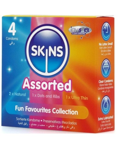 SKINS - PACK DE 4 PRÉSERVATIFS PREMIUM ASSORTIS