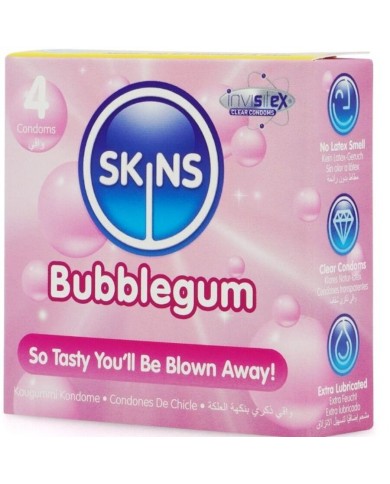 SKINS - PACK DE 4 PRÉSERVATIFS BUBBLEGUM PREMIUM