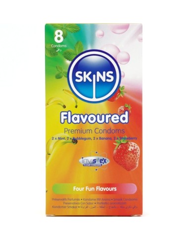 SKINS - PACK DE 8 PRÉSERVATIFS PREMIUM MULTI-SAVEURS
