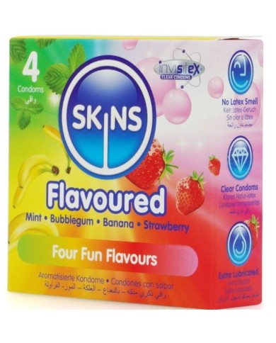 SKINS - PACK DE 4 PRÉSERVATIFS PREMIUM MULTI-SAVEURS