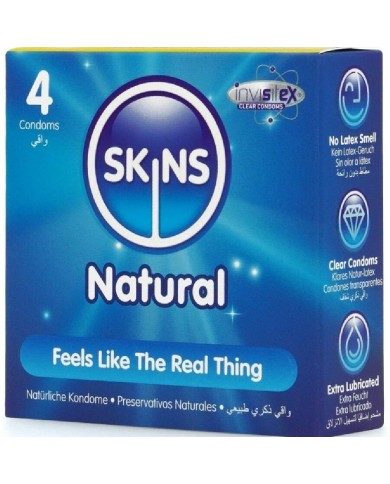 SKINS - PACK DE 4 PRÉSERVATIFS NATURELS PREMIUM