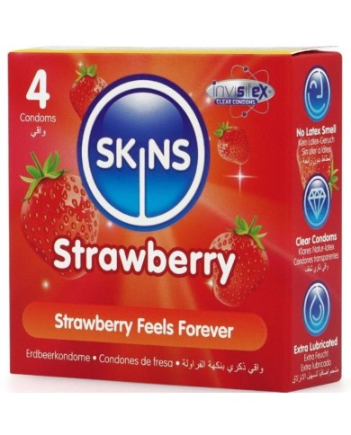 SKINS - PACK DE 4 PRÉSERVATIFS PREMIUM FRAISE