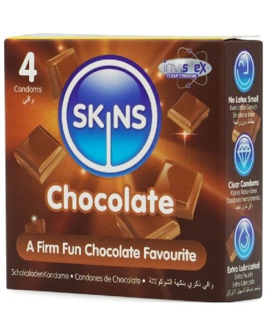 SKINS - PACK DE 4 PRÉSERVATIFS PREMIUM CHOCOLAT