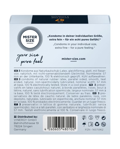 MISTER SIZE - PRÉSERVATIF TAILLE L 57 MM (3 UNITÉS)
