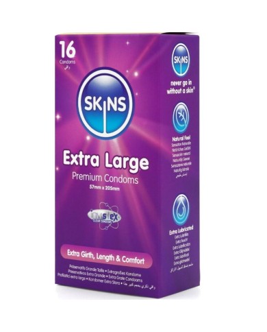SKINS - PACK DE 16 PRÉSERVATIFS EXTRA LARGES PREMIUM