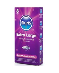 SKINS - PACK DE 8 PRÉSERVATIFS EXTRA LARGES PREMIUM