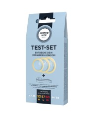 MISTER SIZE - KIT DE TEST : 3 PRÉSERVATIFS DE TAILLES DIFFÉRENTES + MÉLANGE À POINTS