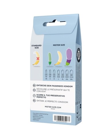 MISTER SIZE - KIT DE TEST : 3 PRÉSERVATIFS DE TAILLES DIFFÉRENTES + MÉLANGE À POINTS