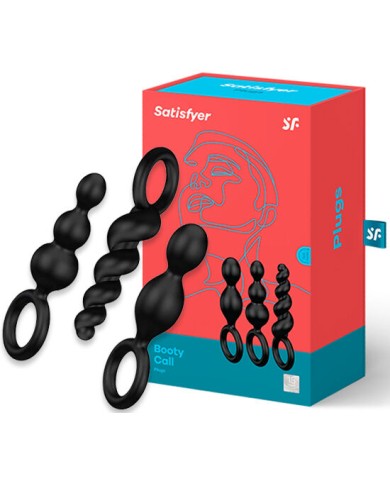 SATISFYER - JEU DE BOUCHONS ANAL 3 PCS NOIR