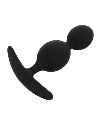 BLACK&SILVER - PLUG ORSON SILICONE 2 ONDES ANAL 9 CM