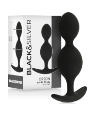 BLACK&SILVER - PLUG ORSON SILICONE 2 ONDES ANAL 9 CM