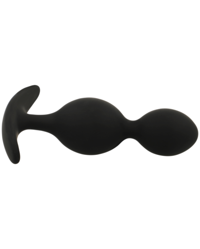 BLACK&SILVER - PLUG ORSON SILICONE 2 ONDES ANAL 9 CM