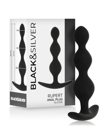 BLACK&SILVER - CHAÎNE À BILLES ANAL RUPERT 10 CM