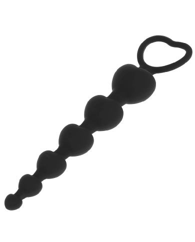BLACK&SILVER - CHAÎNE DE COEURS ANAL MILA 18 CM