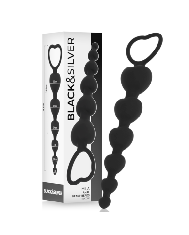 BLACK&SILVER - CHAÎNE DE COEURS ANAL MILA 18 CM