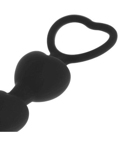 BLACK&SILVER - CHAÎNE DE COEURS ANAL MILA 18 CM