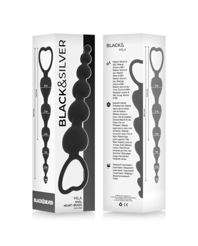 BLACK&SILVER - CHAÎNE DE COEURS ANAL MILA 18 CM