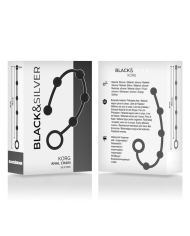 BLACK&SILVER - CHAPELET ANAL KORG SILICONE INITIATION 21 CM