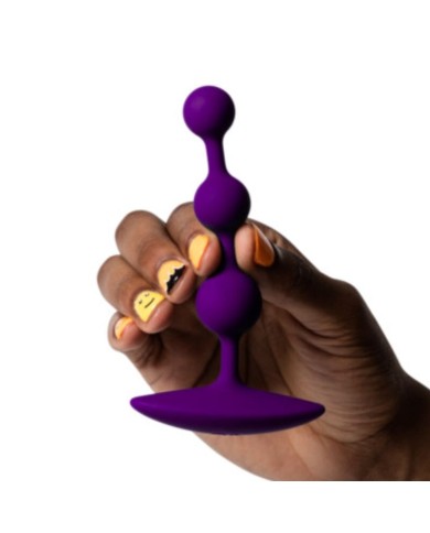 ROMP - AMP PERLES ANALES EN SILICONE FLEXIBLE VIOLETTES 12,5 CM