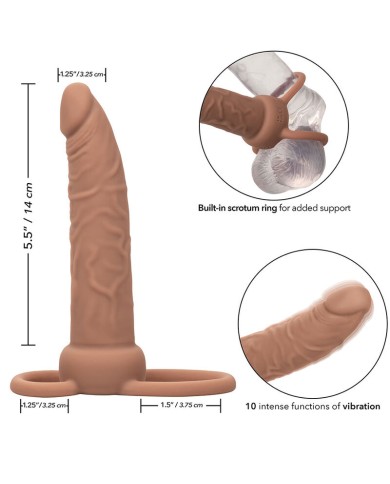 CALEXOTICS - PERFORMANCE MAXX RECHARGEABLE DOUBLE PÉNÉTRATEUR PEAU BRUN