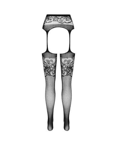 PASSION - S029 COLLANT NOIR AVEC JARRETIÈRE TAILLE UNIQUE