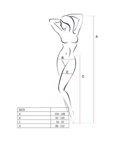 PASSION - S029 COLLANT NOIR AVEC JARRETIÈRE TAILLE UNIQUE