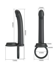 PRETTY LOVE - DILLION DOUBLE PÉNÉTRATION DOUBLE ANNEAU PÉNAL NOIR