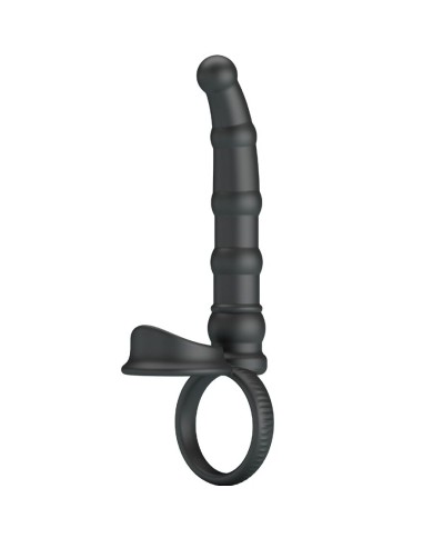 PRETTY LOVE - ANNEAU PÉNIS VIBRANT TATUM AVEC PLUG 10 VIBRATIONS NOIR