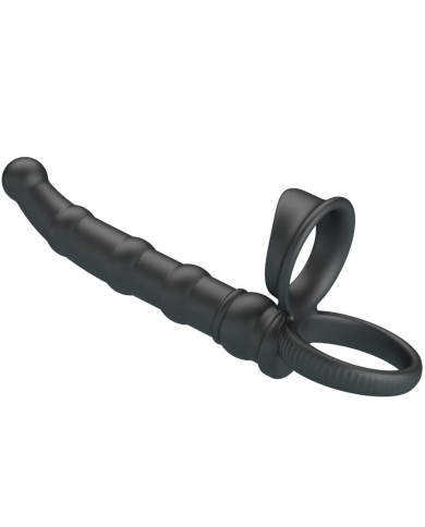 PRETTY LOVE - ANNEAU PÉNIS VIBRANT TATUM AVEC PLUG 10 VIBRATIONS NOIR