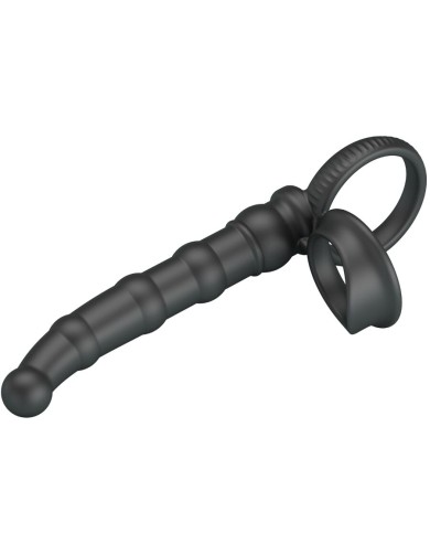 PRETTY LOVE - ANNEAU PÉNIS VIBRANT TATUM AVEC PLUG 10 VIBRATIONS NOIR