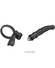 PRETTY LOVE - ANNEAU PÉNIS VIBRANT TATUM AVEC PLUG 10 VIBRATIONS NOIR