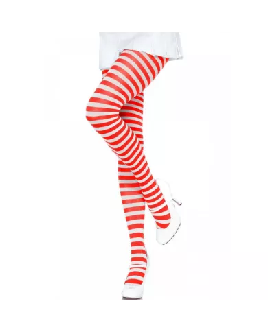 LEG AVENUE - COLLANTS  RAYURES BLANC/ROUGE